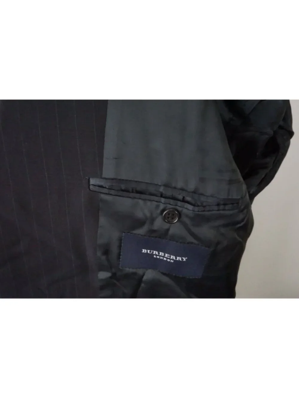 Burberry London Oxford Navy Pinstriped Wool 2 Pc Suit Jacket Pant 44R BRAND NEW